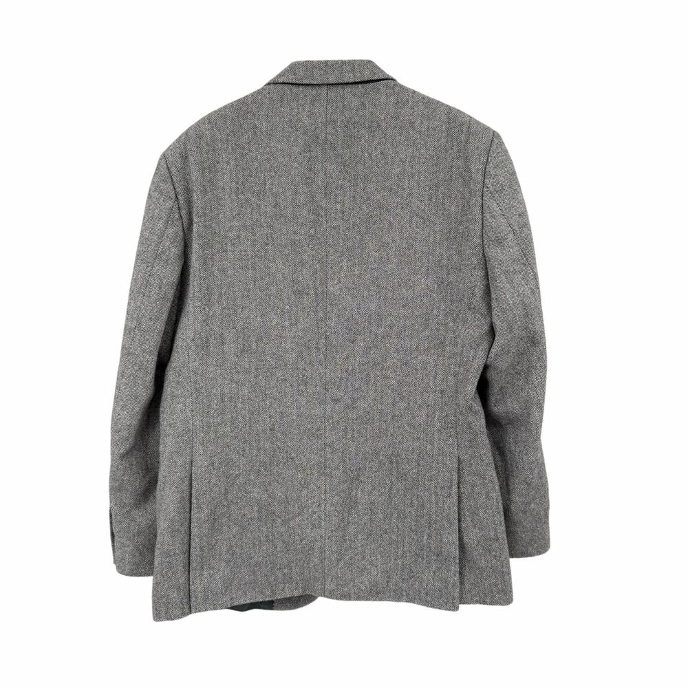 Tommy Hilfiger 40R Black Gray Herringbone Wool Blend Two Button Blazer Coat - Picture 2 of 8